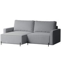 ECKSOFA LEO Links, mit Schlaffunktion und Bettkasten, Grau - Grau, Textil/Metall (229/148cm) - Idohome