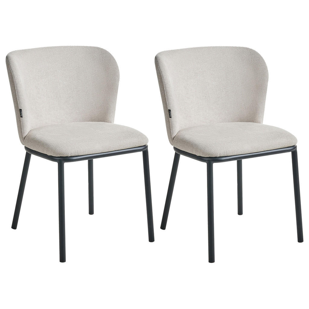 SCAUN DE BUCĂTĂRIE set de 2 textil bej deschis Artesia