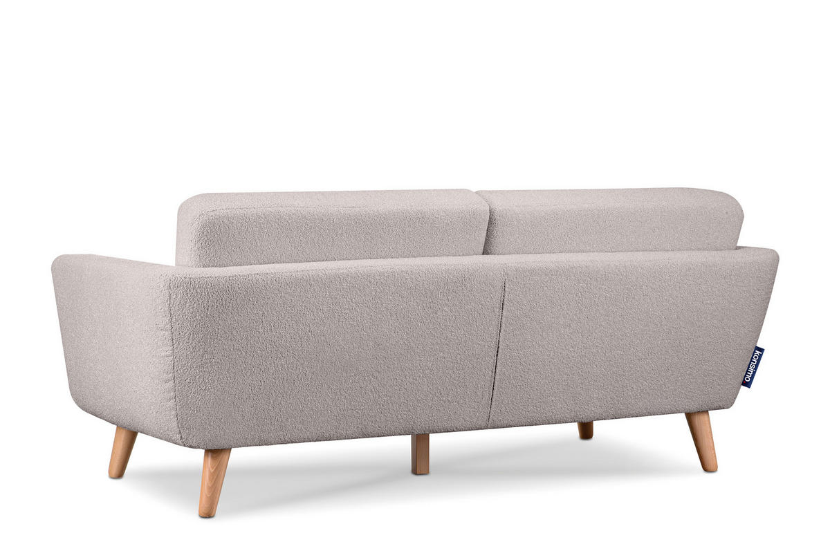 3-SITZER-SOFA TAGIO mit Armlehnen, Hellgrau - Hellgrau/Braun, Buchenholz/Textil (88/80/190cm) - KONSIMO®