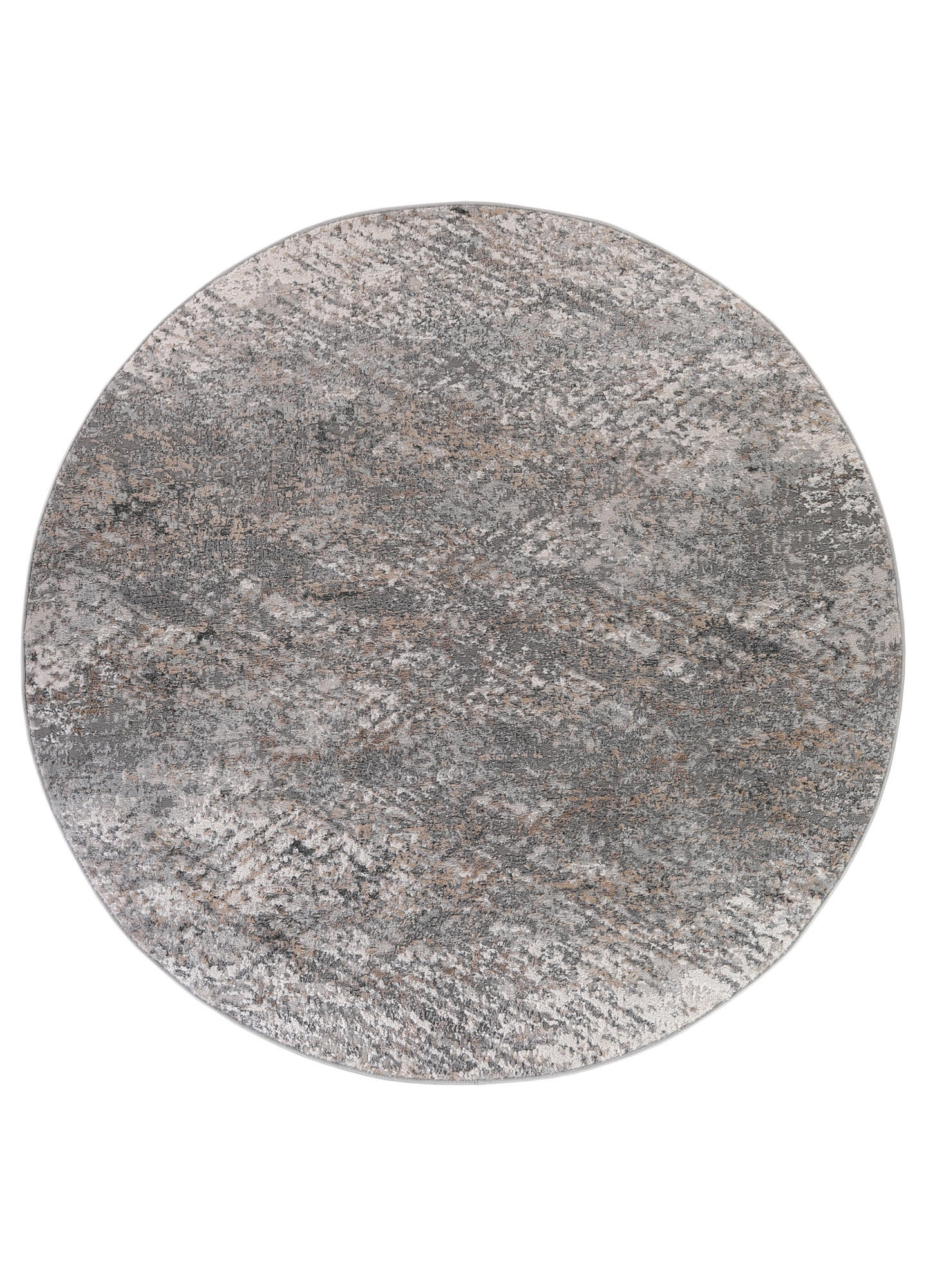 TEPPICH VALLEY Hellgrau Rund 160/160 cm - Hellgrau, Textil (160/160cm) - Tapiso