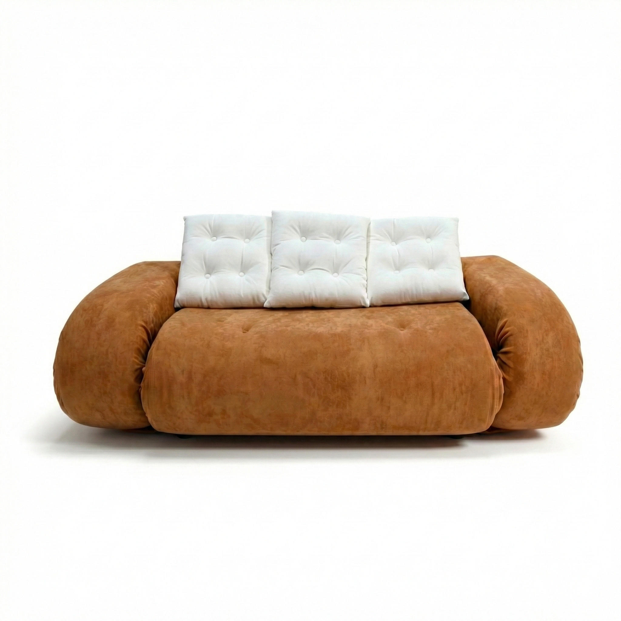 SCHLAFSOFA Okoa 2-Sitzer - Orange Weiß - Orange, Textil (160/60/120cm) - COCO Living