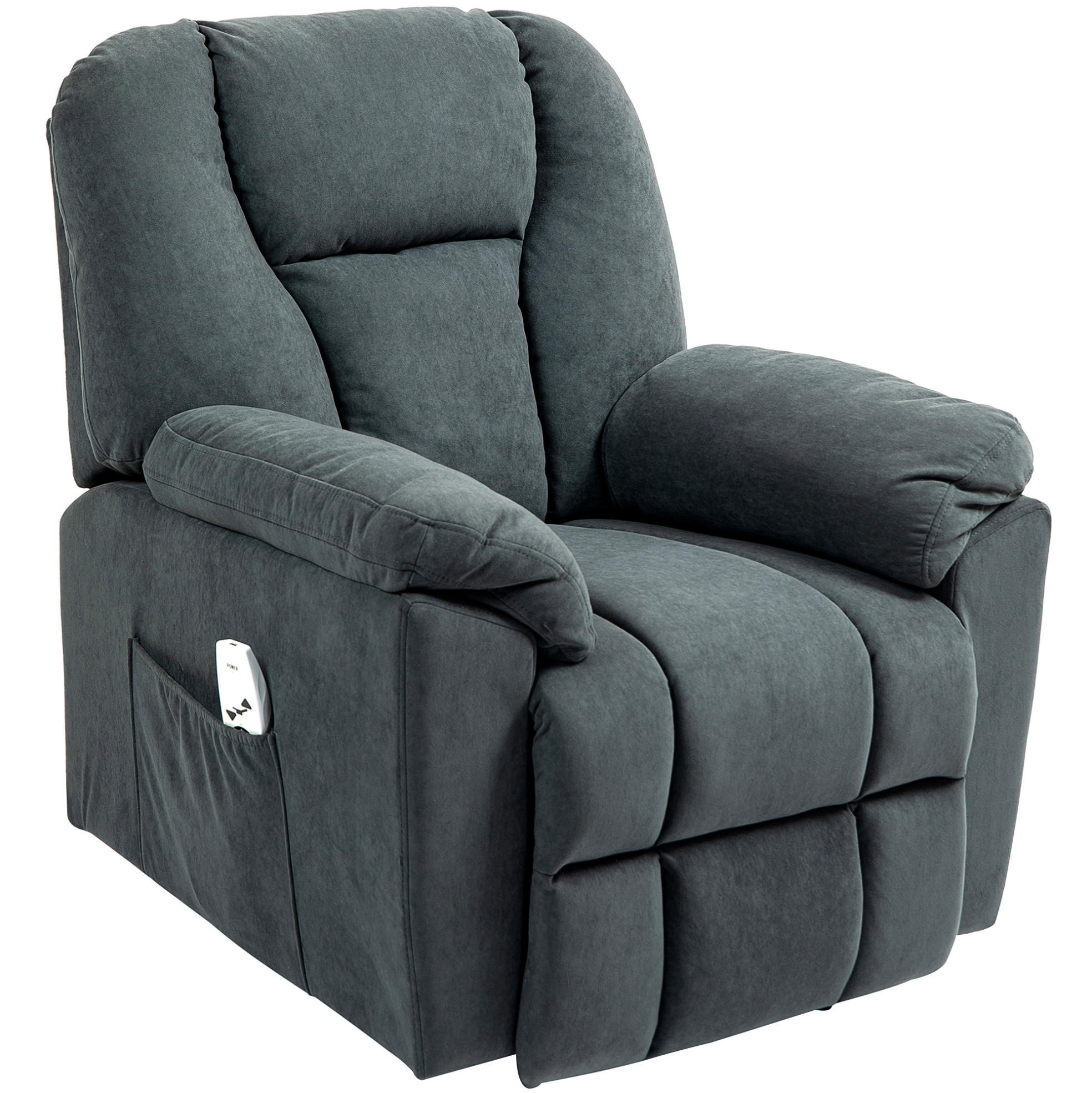ELEKTRISCHER Relaxsessel in Dunkelgrau 88x97x101 cm mit Massage- und Wärmefunktion - Dunkelgrau, Textil (97/101/88cm) - IVMEU