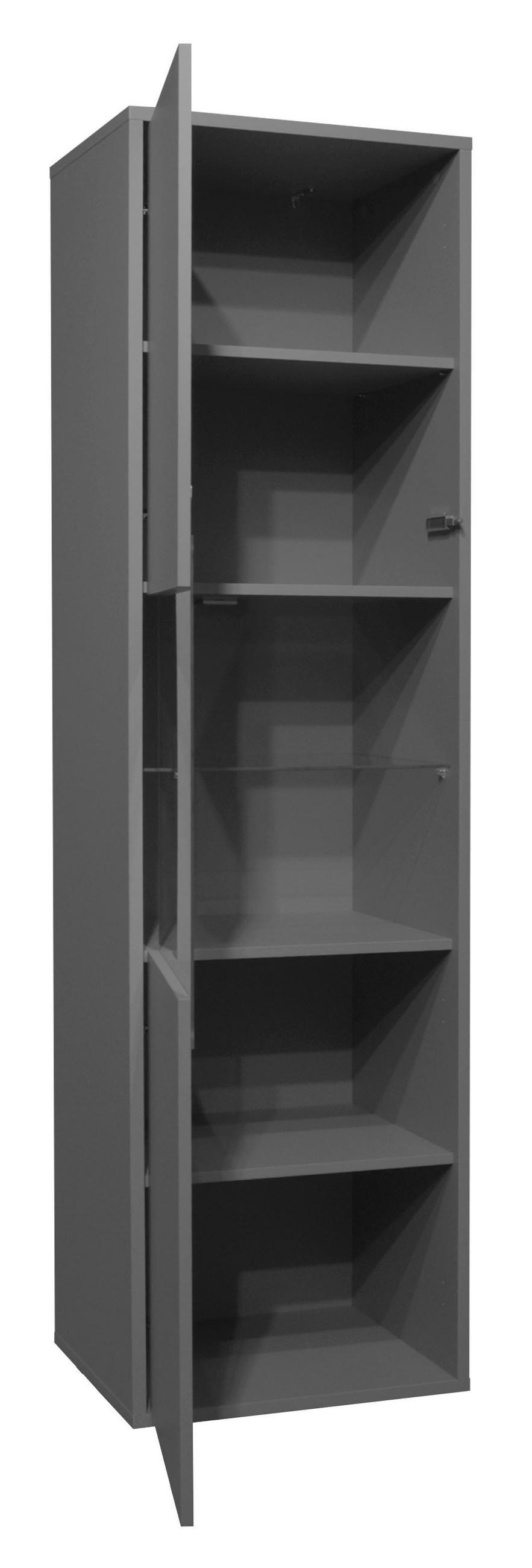 VITRINE Erna 51x45x182 Anthrazit matt Lack - Grau, Holzwerkstoff (51/182/45cm) - 58aufmkessel