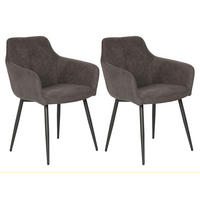POLSTERSTUHL Dunkelgrau 2er Set - Dunkelgrau, Textil (57/65/57cm) - Home Collective