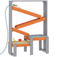 SAND-WASSERSPIELTISCH DE-10550 mit Wasserbahn & 2 Becken Grau - Grau, Metall (75/34.5/105cm) - ComfortXL