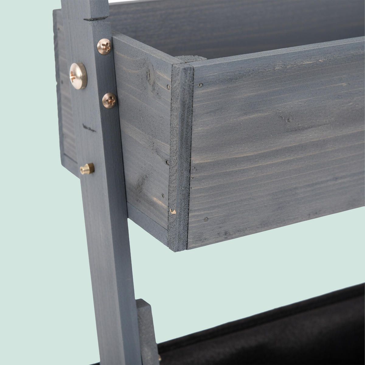 VERTIKALBEET - Anthrazit, Holz/Textil (60/140/50cm) - Relaxdays