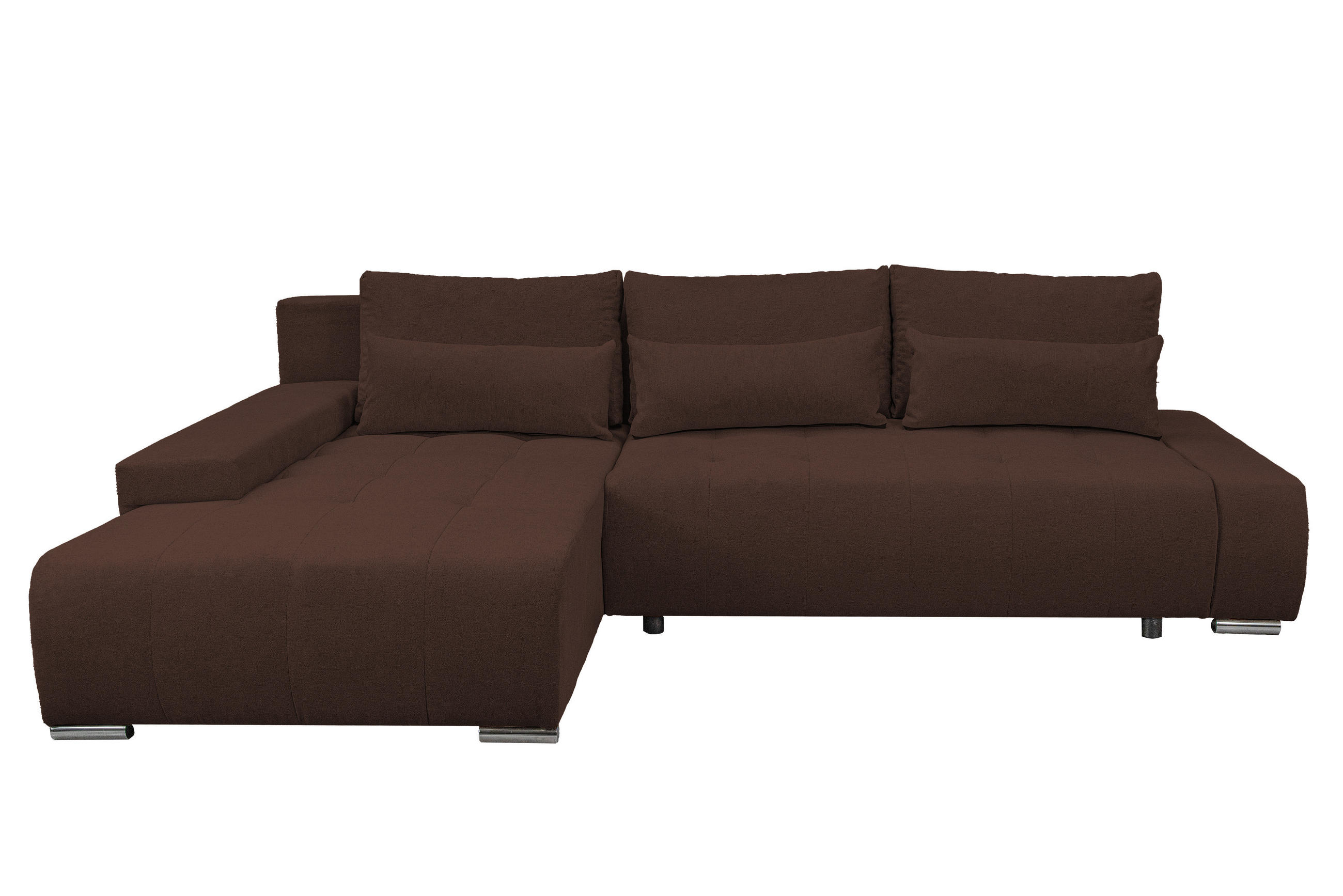 ECKSOFA Bloom mit Bettkasten und Schlaffunktion L-Form - Braun, Textil (267/185cm)