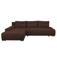 ECKSOFA Bloom mit Bettkasten und Schlaffunktion L-Form - Braun, Textil (267/185cm)