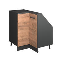 DACHSCHRÄGENSCHRANK ECKSCHRANK Rion Goldkraft Eiche/Anthrazit 75.6 x 81.6 cm mit 1 Tür - Honigeiche/Anthrazit, Holzwerkstoff (75.6/81.6/75.6cm) - Vicco