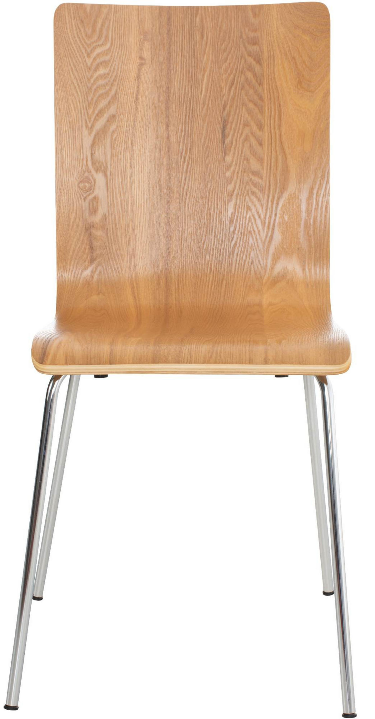 BESUCHERSTUHL Holz eiche - Chromfarben/Eichefarben, Holz/Metall (43/87/47cm) - CLP