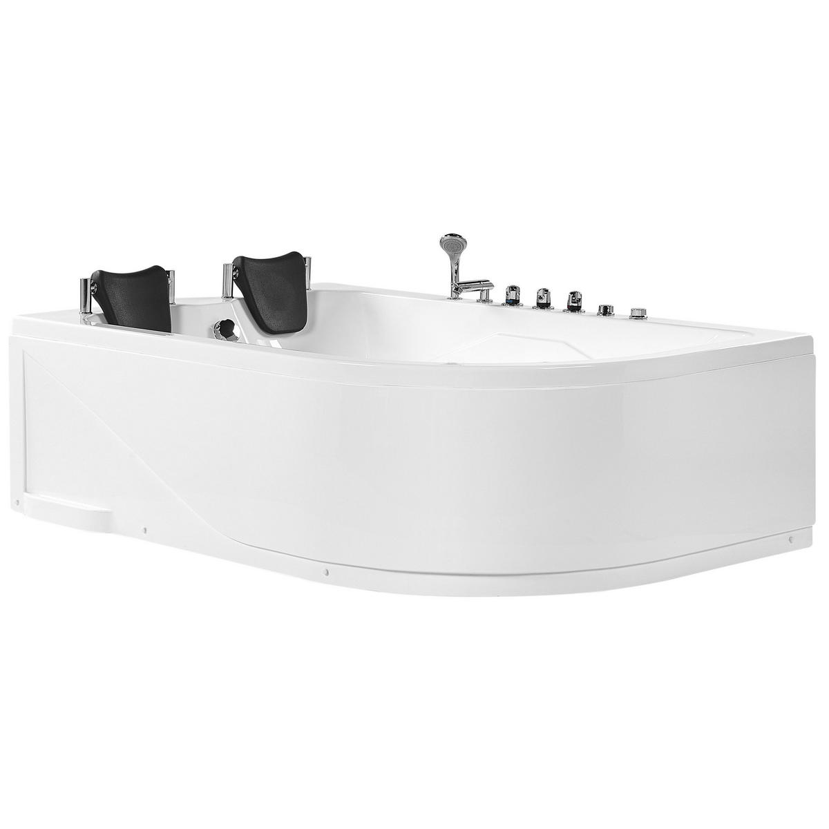 WHIRLPOOL-BADEWANNE mit LED 120x180x70 cm weiß Calama - Weiß, Kunststoff (120/70/180cm) - Beliani