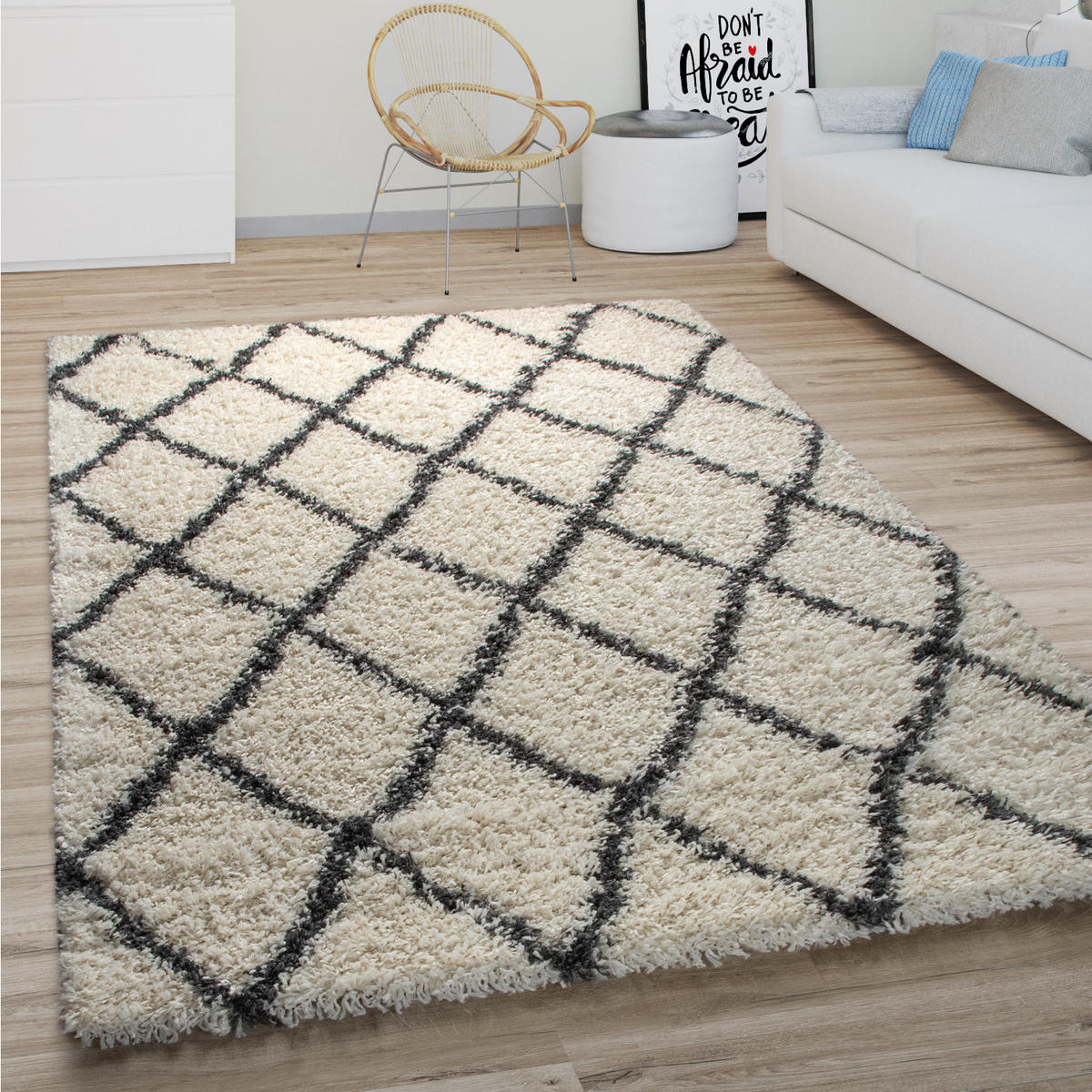 HOCHFLORTEPPICH 60/100 cm Kalmar 443 - Creme, Textil (60/100cm) - Paco Home