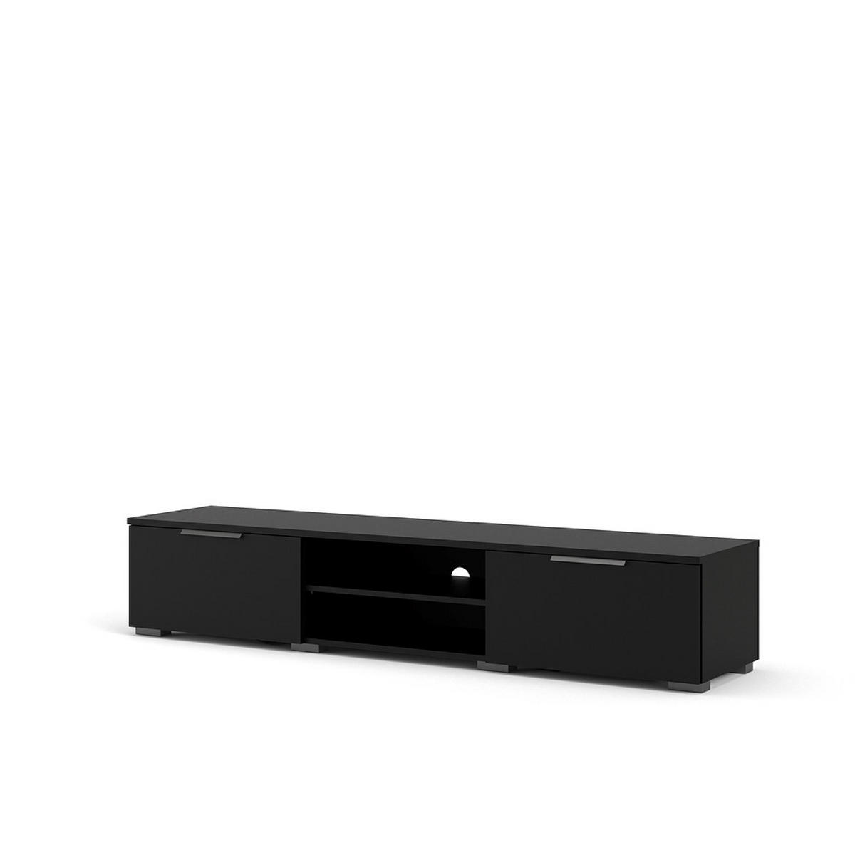 TV-MÖBEL, Malika, Schwarz, Spanplatte foliert, 173 x 40 x 33 cm - Schwarz, Holzwerkstoff (173/33/40cm) - ebuy24