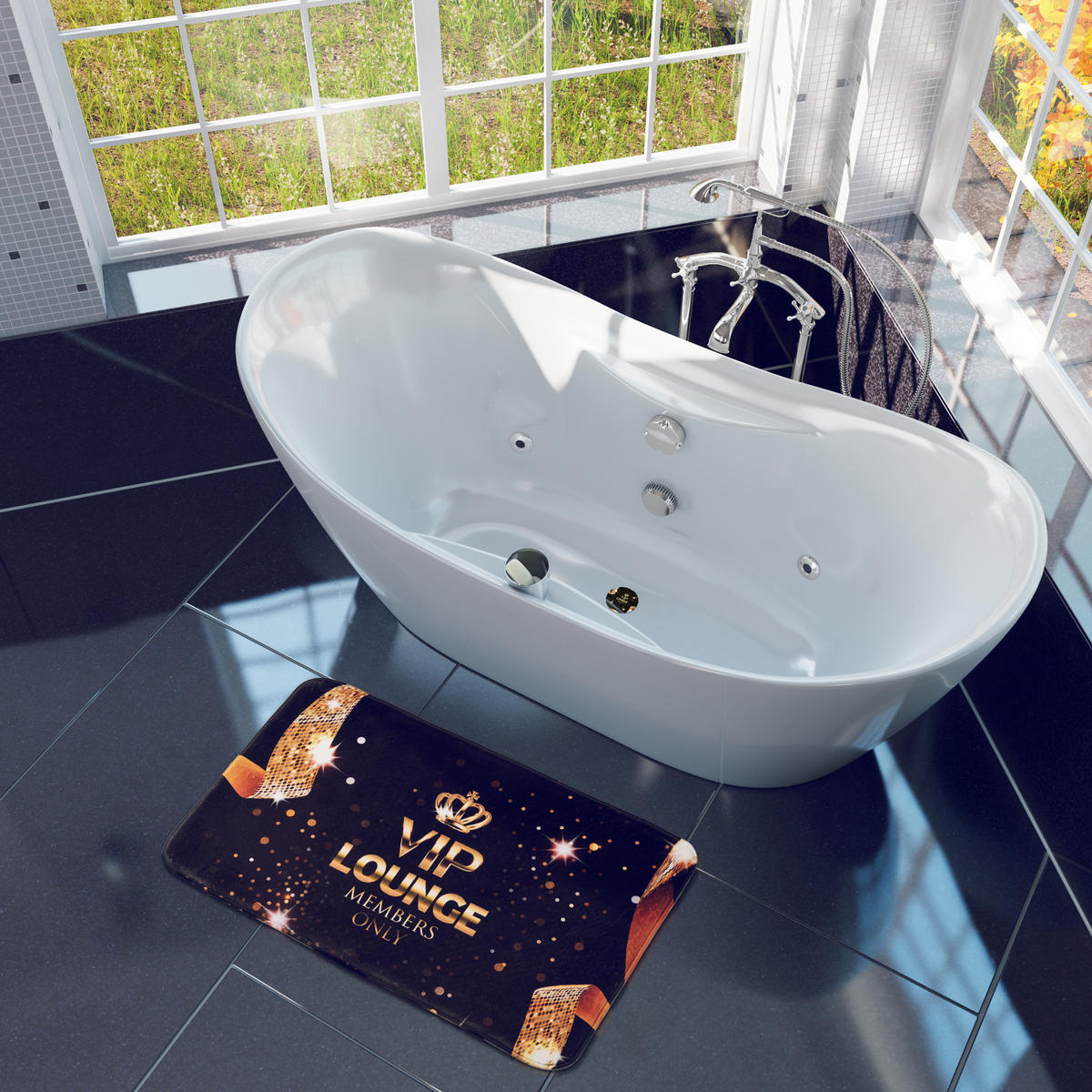 BADTEPPICH rund VIP Lounge Ø 80 cm - Goldfarben, Textil (80/80cm) - Sanilo