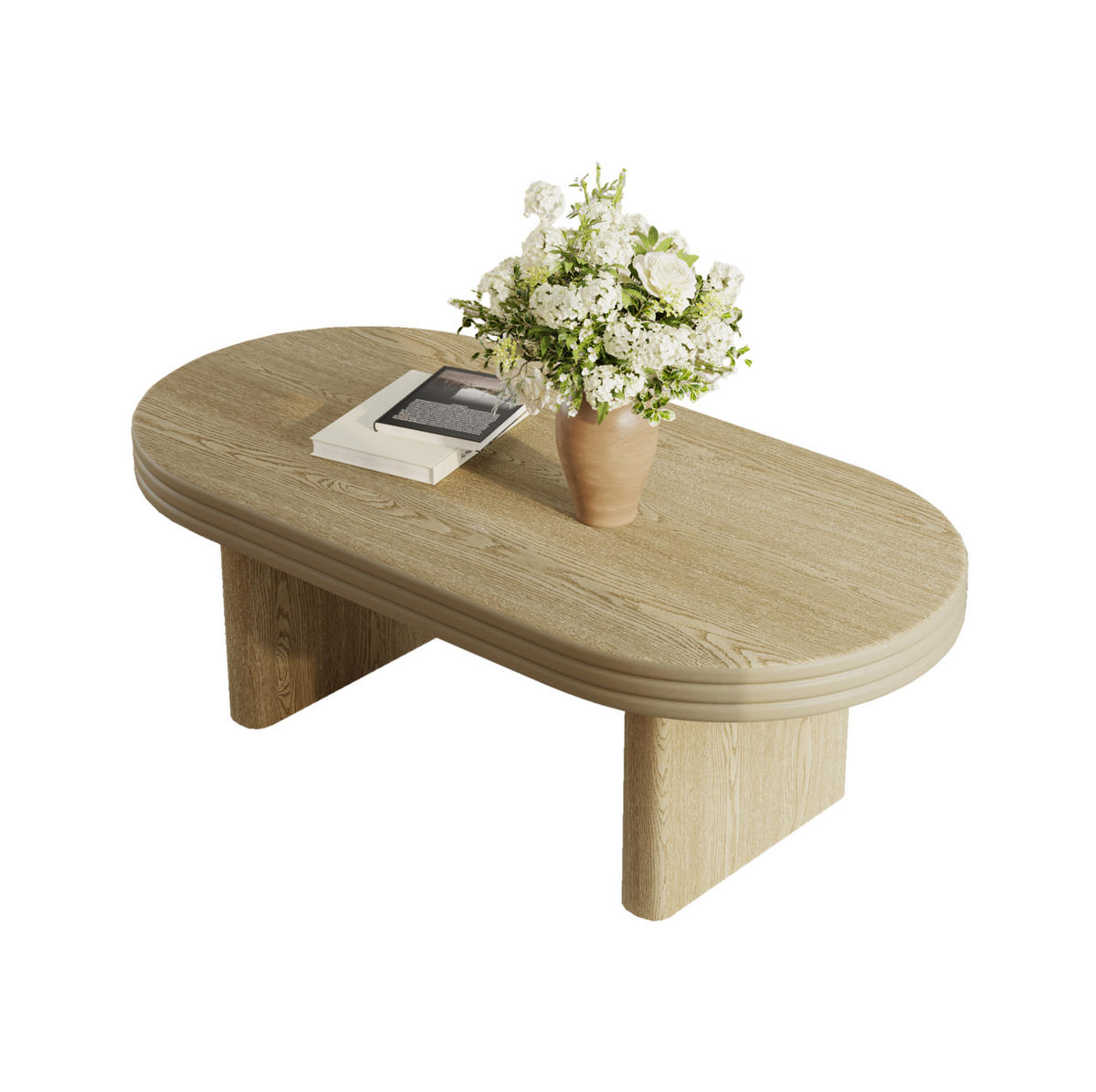 COUCHTISCH 120/60 cm in Natur aus MDF mit Holzfurnier - Naturfarben, Holzwerkstoff (120/60/41.5cm) - BEAOK