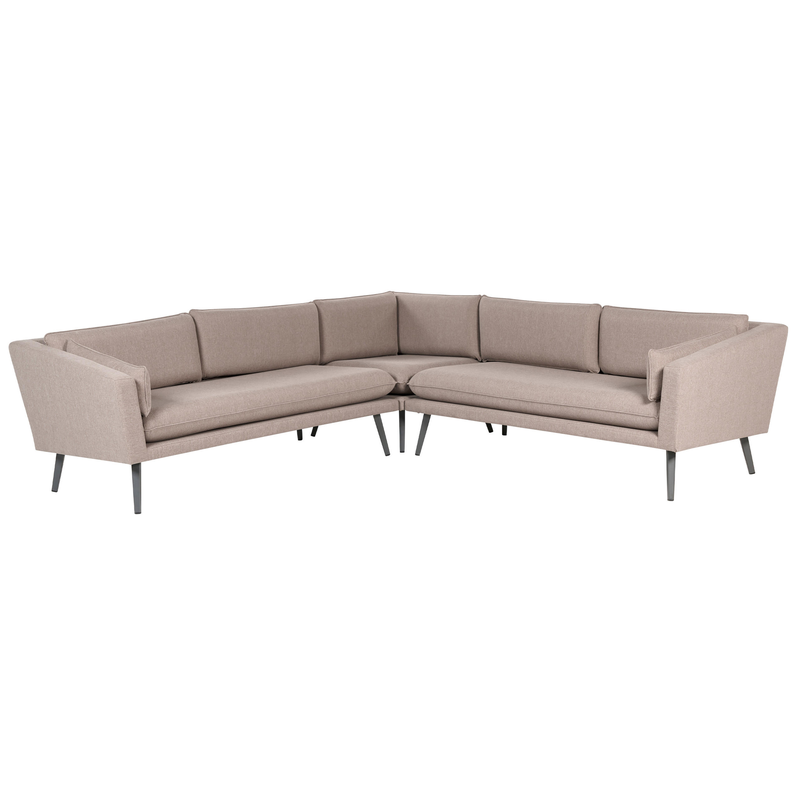 GARTEN-ECKSOFA 5-Sitzer beige modular Loretello - Beige/Grau, Textil (243/70/243cm) - Beliani