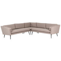 GARTEN-ECKSOFA 5-Sitzer beige modular Loretello - Beige/Grau, Textil (243/70/243cm) - Beliani