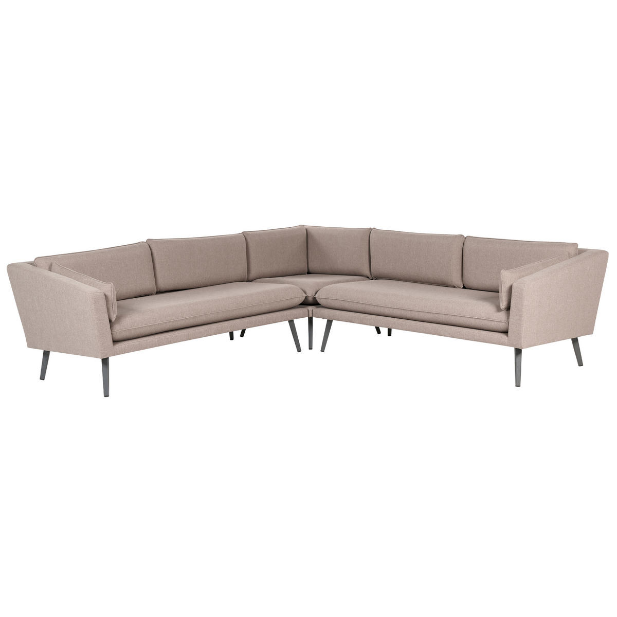 GARTEN-ECKSOFA 5-Sitzer beige modular Loretello - Beige/Grau, Textil (243/70/243cm) - Beliani