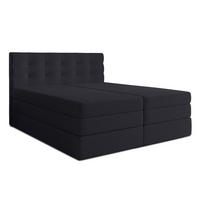 BOXSPRINGBETT FINIKE 160x200 cm mit Bettkasten und 2 Matratzen - Schwarz + TOPPER - Schwarz/Grau, Holz/Holzwerkstoff (160/200cm) - AX Living