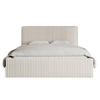 POLSTERBETT Tilio Cremeweiß Cordbezug 180 cm - Creme/Schwarz, Kunststoff/Textil (180/200cm) - Selsey
