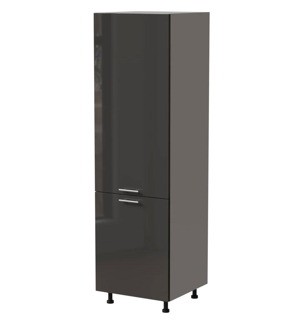 Feldmann-Wohnen Kühlschrankumbauschrank Graphit, Grau 60x207x59 cm