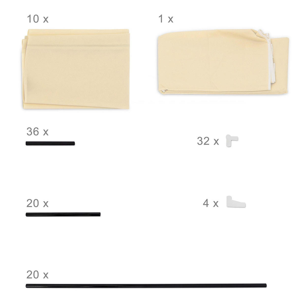 SCHUHSCHRANK Beige VALENTIN 9 Ablagen - Beige, Kunststoff/Textil (88/161/30cm) - Relaxdays