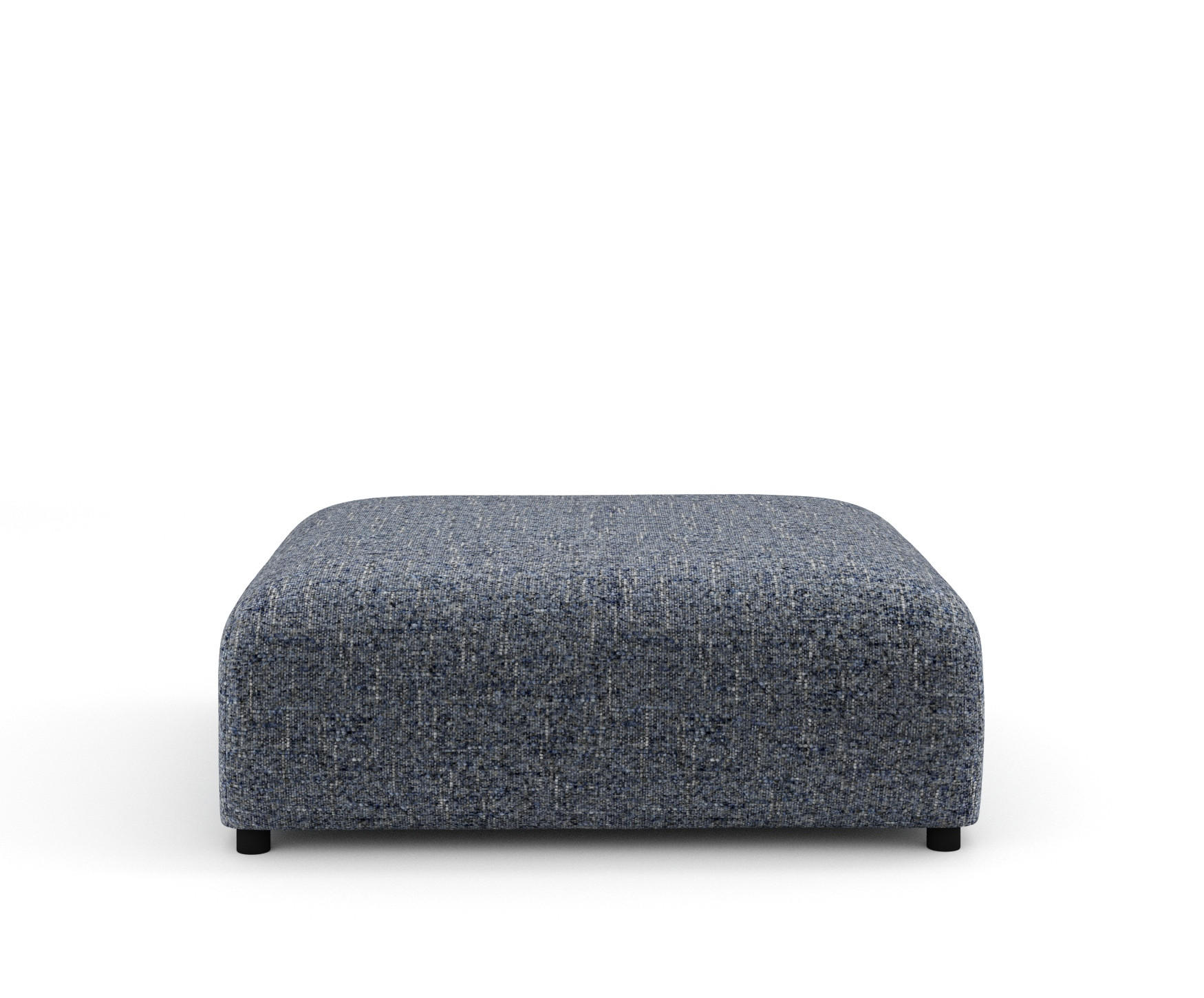 POUF L Zanzibar Marineblau Webstoff - Schwarz/Dunkelblau, Holz/Holzwerkstoff (110/37/110cm) - Maison de Reve