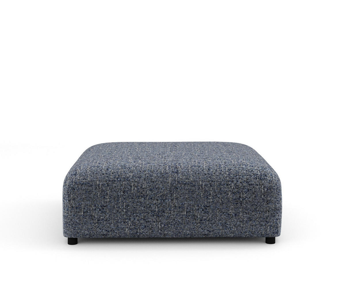 POUF L Zanzibar Marineblau Webstoff - Schwarz/Dunkelblau, Holz/Holzwerkstoff (110/37/110cm) - Maison de Reve