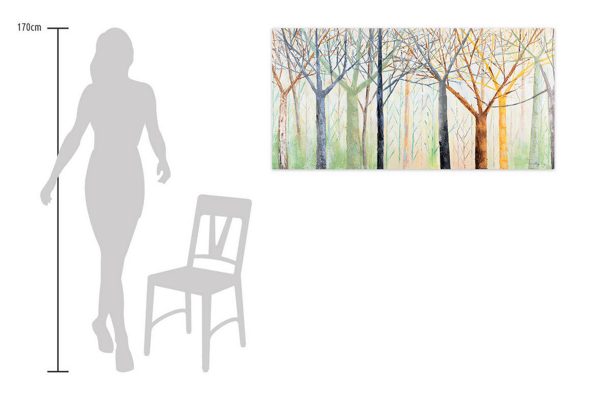 ÖLGEMÄLDE 140/70 cm - Grün, Holz/Textil (140/70cm) - KUNSTLOFT