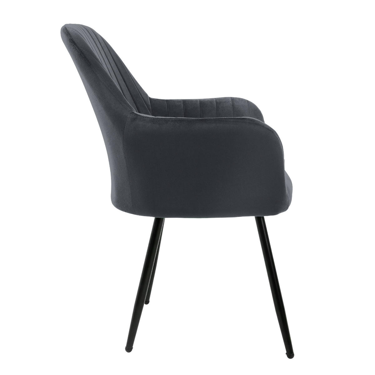 STUHL Samt grau - Grau, Metall (60/84/58cm) - ML-DESIGN