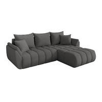 ROHOVÁ SEDAČKA s funkcí spaní, otoman vpravo TOKO-L-v1 277x194x86 šedá bouclé - šedá/černá, kompozitní dřevo/textil (277/194cm) - ALTDECOR