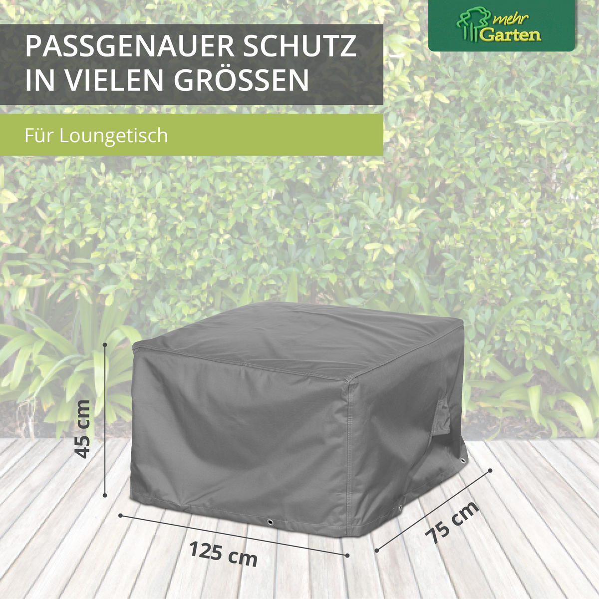 SCHUTZHÜLLE für Loungetische / Loungehocker SHP-20116 - Grau, Kunststoff (85/45/85cm) - mehr Garten