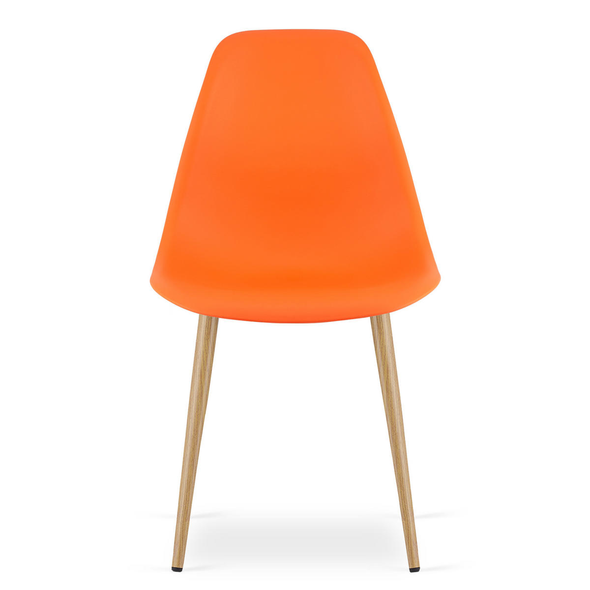 ESSZIMMERSTUHL KALEO orangefarbener Sitz, natürliche Beine - Orange/Naturfarben, Kunststoff (46/84/51cm) - Valora