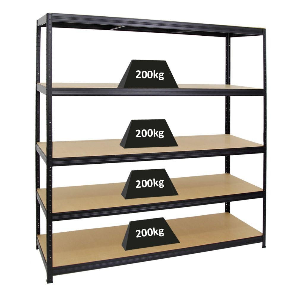 Proregal Schwerlastregal Schwarz 180x180x60 cm