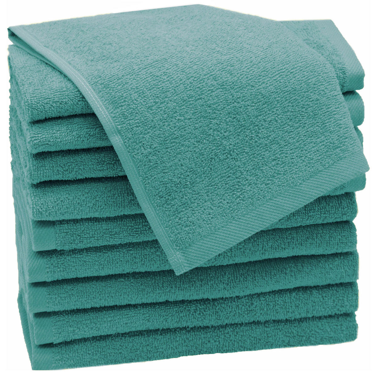 GÄSTETÜCHER, 10er-Set, 30x50 cm, 100% Baumwolle, Grün - Türkis, Textil (30/50cm) - Zollner