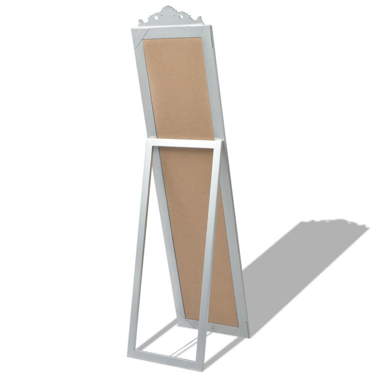 STANDSPIEGEL im Barock-Stil 160x40 cm Silbern - Silberfarben, Holz (40/160/1cm) - furnicato