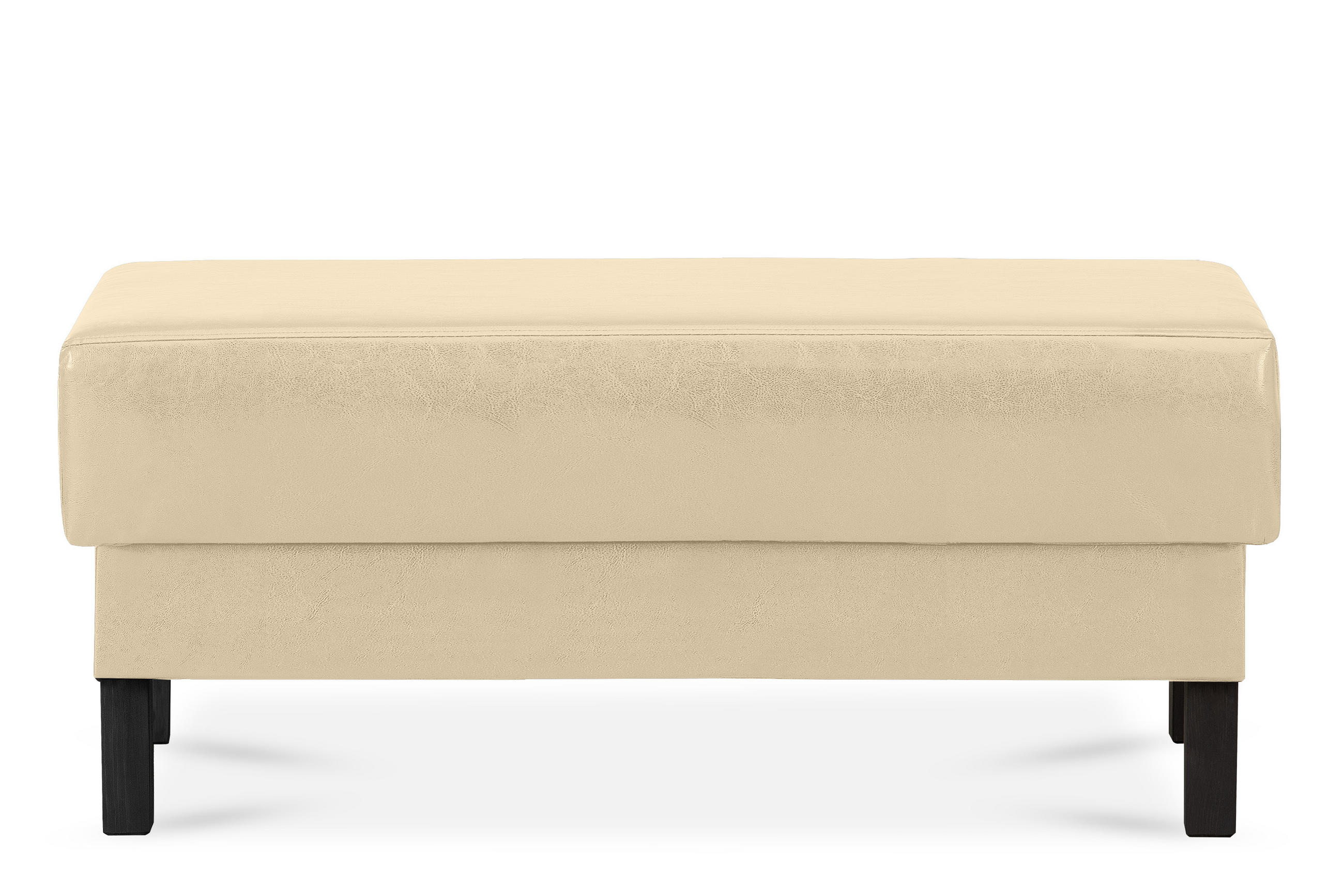 SITZHOCKER ESPECTO auf hohen Holzbeinen, Ecru - Creme/Schwarz, Textil (106/47/56cm) - KONSIMO®