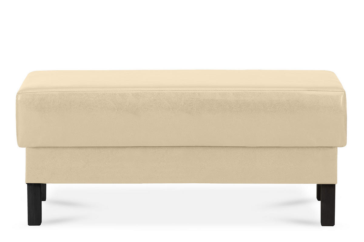SITZHOCKER ESPECTO auf hohen Holzbeinen, Ecru - Creme/Schwarz, Textil (106/47/56cm) - KONSIMO®