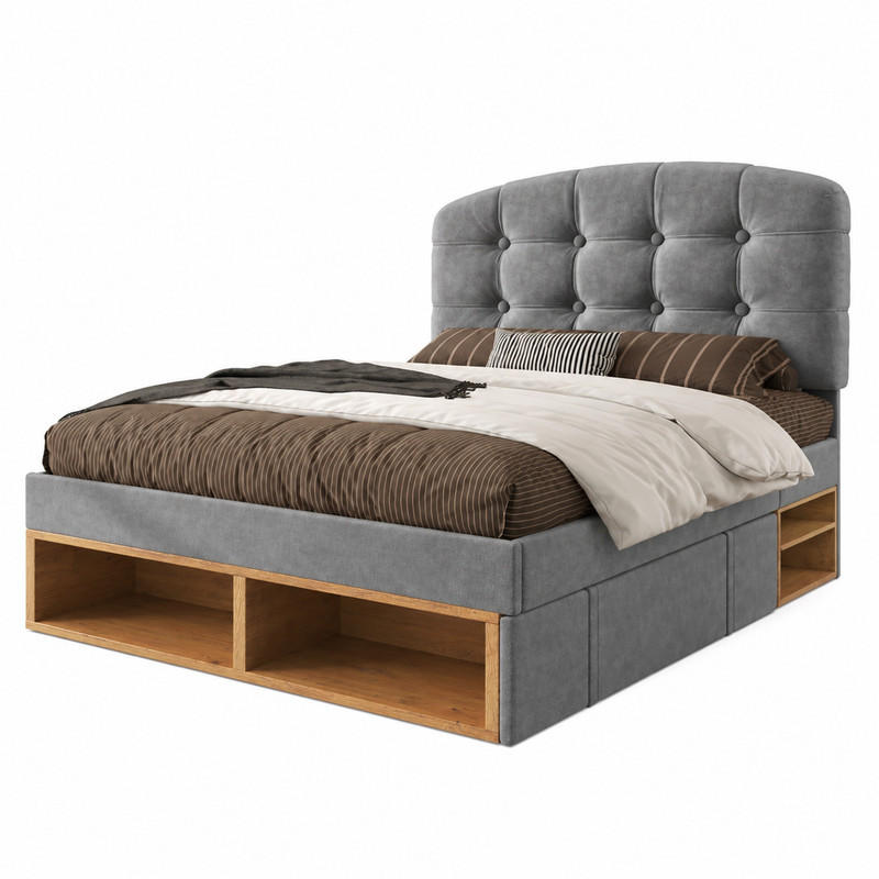 Beauniv Polsterbett Grau 90x200 cm