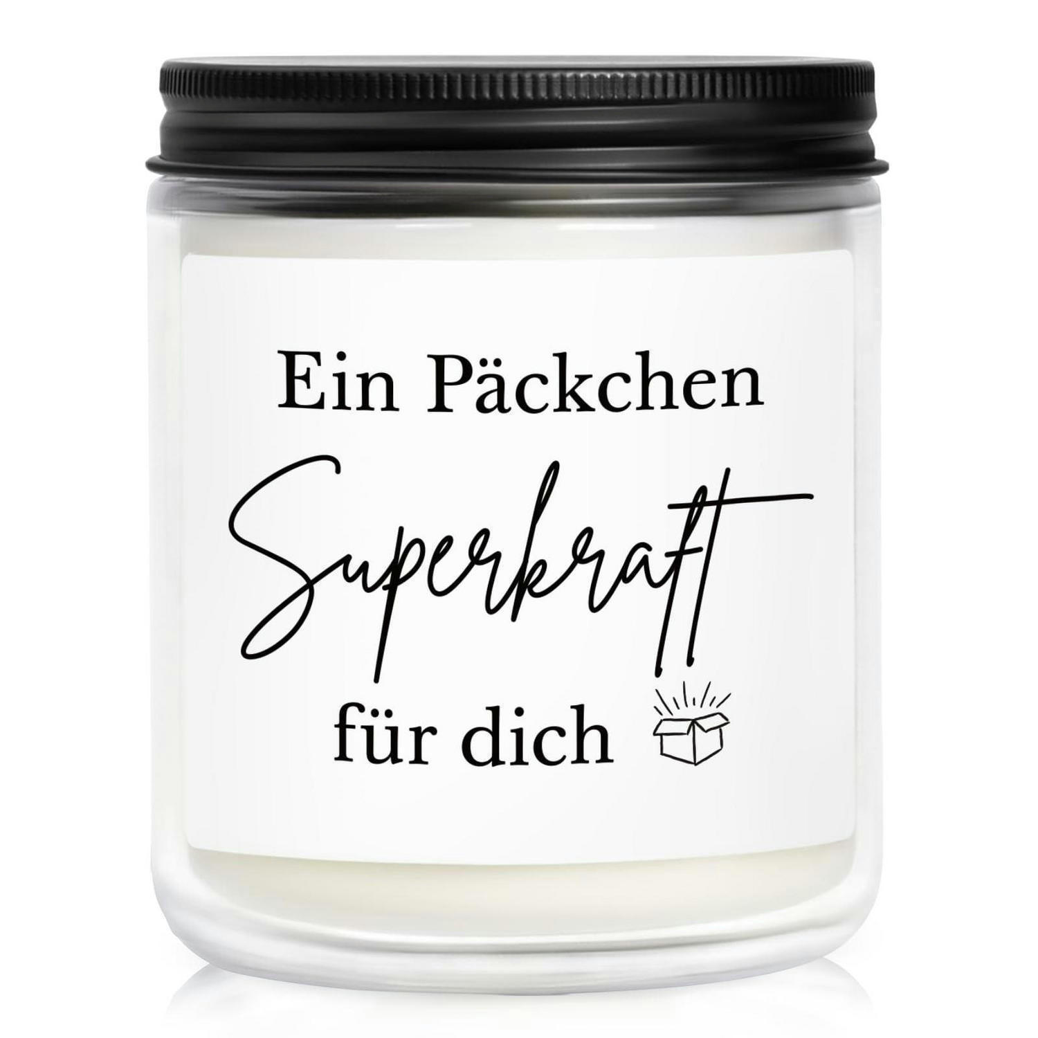DUFTKERZE "Superkraft" Sojawachs 35h Brenndauer - Schwarz, Paraffin (9cm)