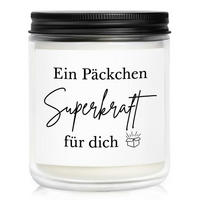 DUFTKERZE "Superkraft" Sojawachs 35h Brenndauer - Schwarz, Paraffin (9cm)