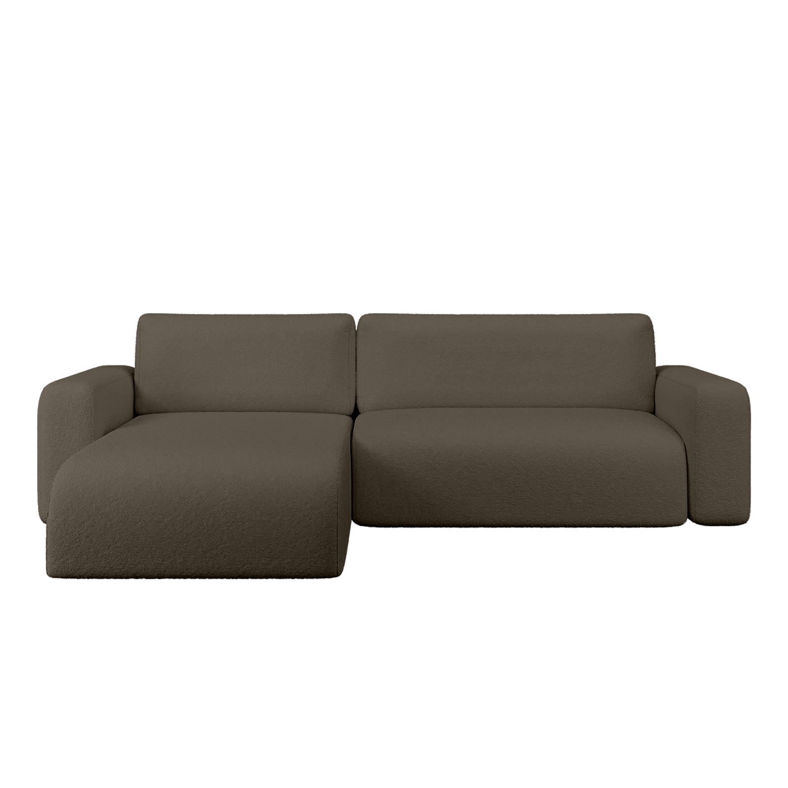 ECKSOFA TALW L mit Schlaffunktion, Dunkelbraun - Dunkelbraun, Textil (294/185cm) - Fedve