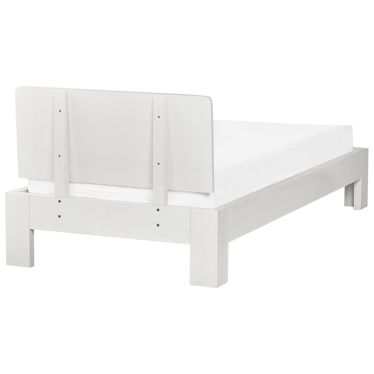 BETT mit Lattenrost 90x200 cm Weiß Royan - Weiß, Holz (90/200cm) - Beliani