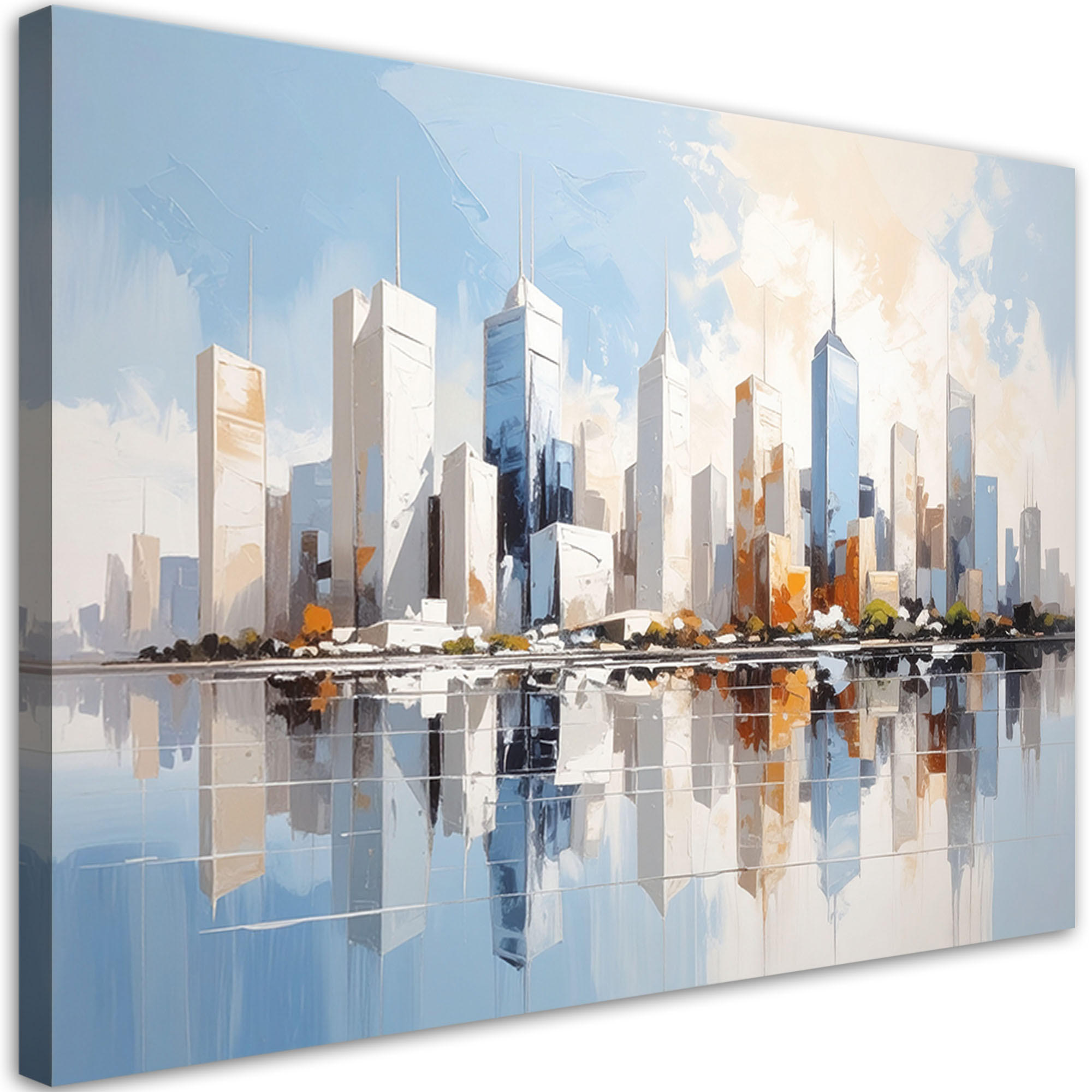 LEINWANDBILD Städte & Architektur 90x60cm - Blau, Textil (90/60cm) - Feeby