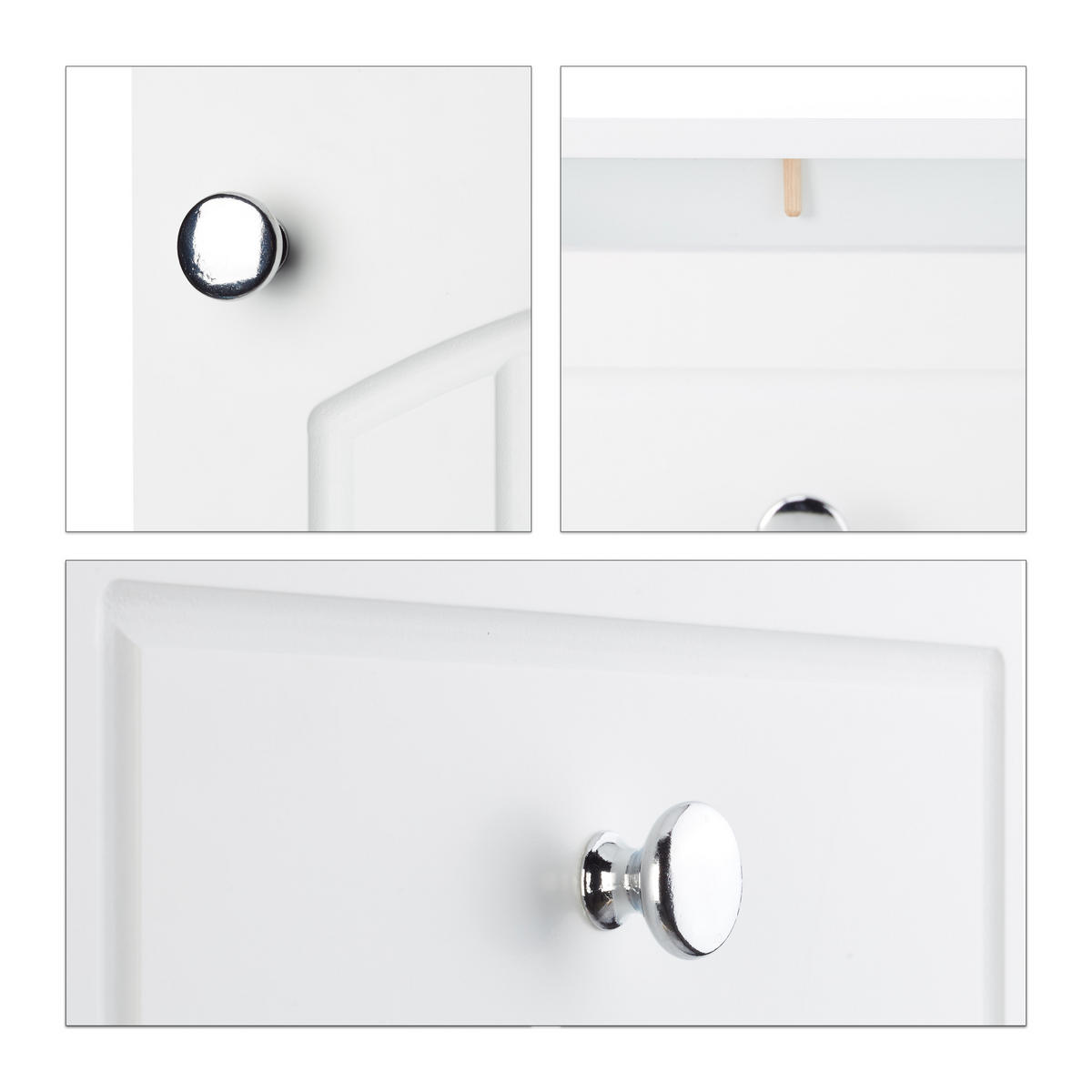 KÚPEĽŇOVÝ stolík - biela, kompozitné drevo (30.5/80/30.5cm) - Relaxdays