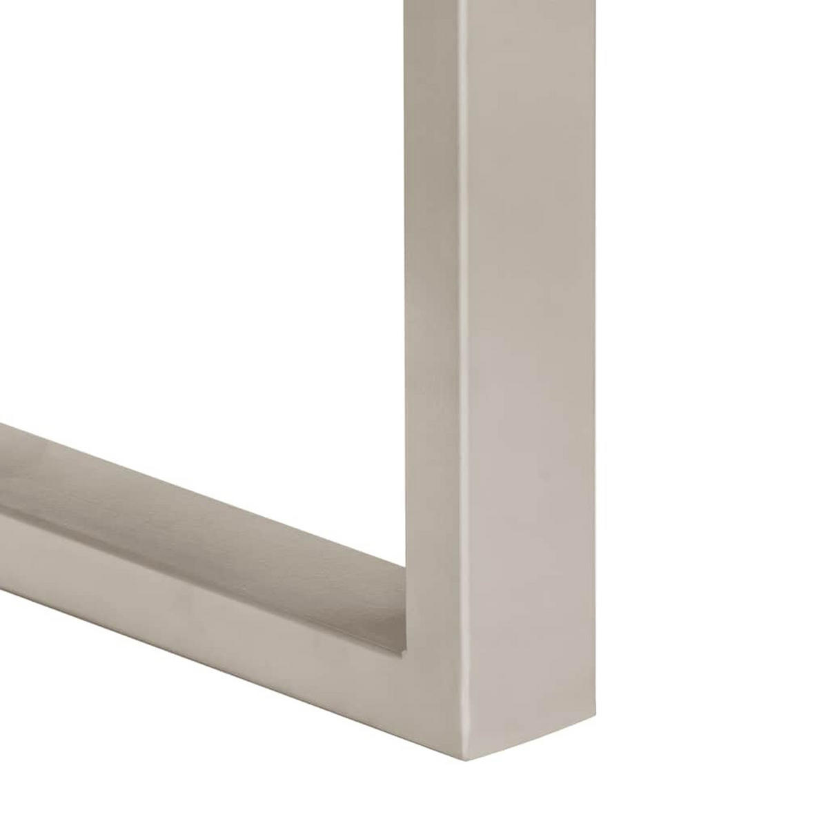 ESSTISCH mit Stahlgestell, 110/50/76 cm, aus Massivholz Akazie, Silbern - Braun, Holz (110/50/76cm) - vidaXL