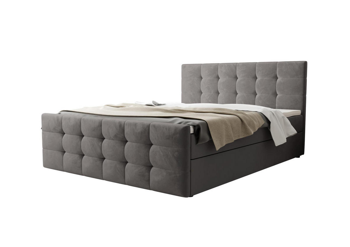 BOXBETT Corias Grau 180x200 cm - Grau, Textil (180/200cm) - B&B Home