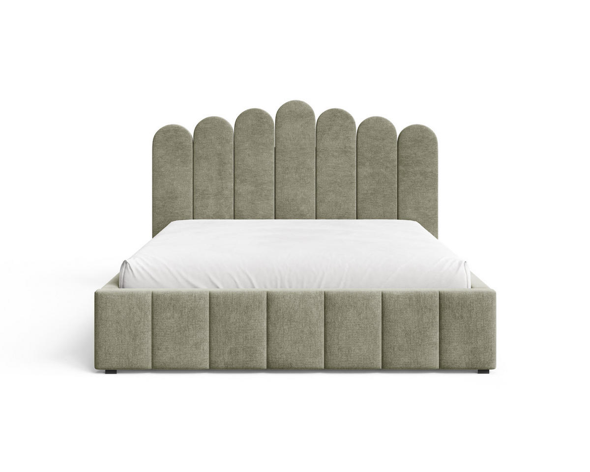 POLSTERBETT 03 140 x 200 cm – Tresor – Bett mit Gasdruckfedern und Stauraum - Grün, Holz (140/200cm) - ROYAL24_MARKT
