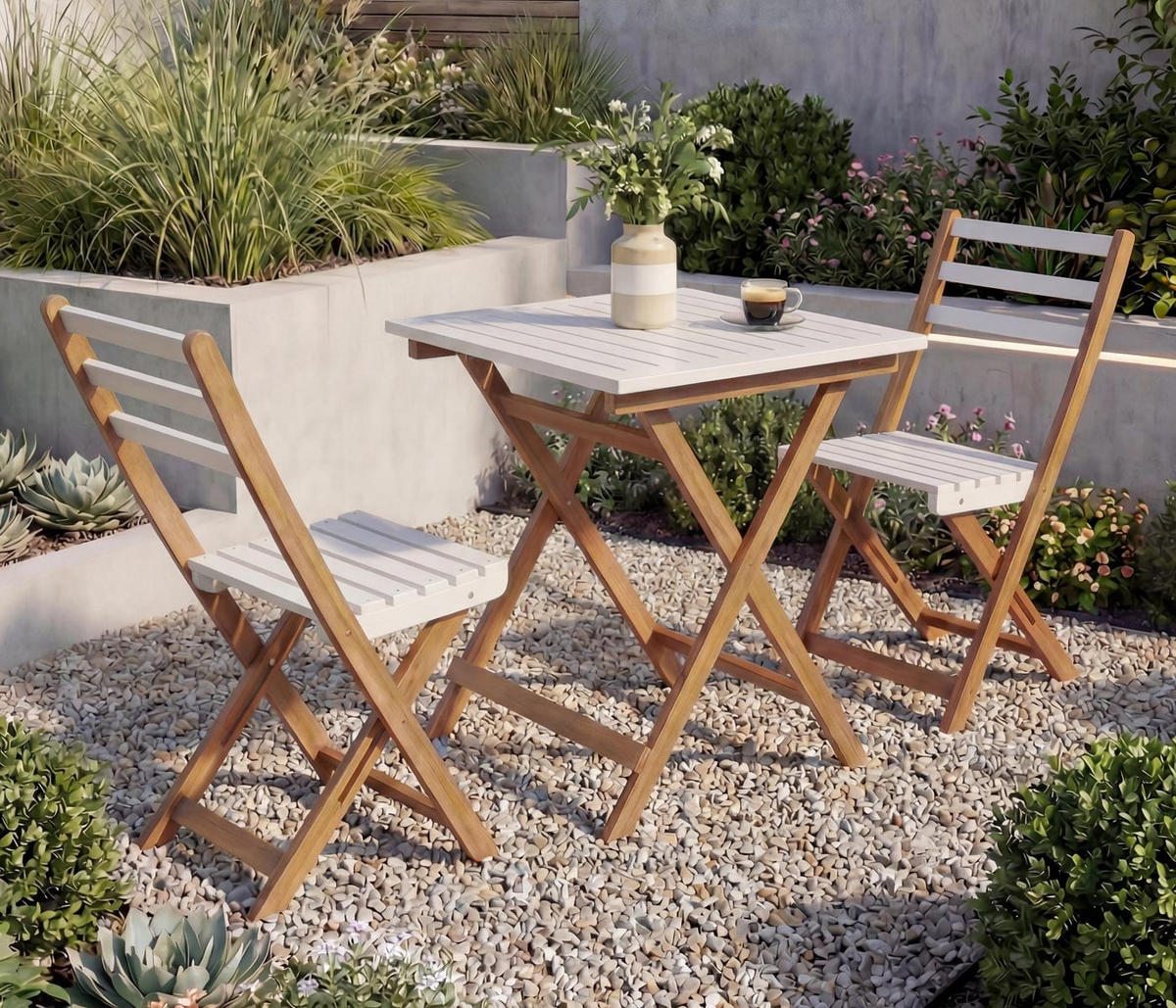 SITZGRUPPE Braun, Weiß - Braun/Weiß, Holz - MCW