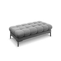 BANK Mamaia aus Samt hellgrau 2 Sitzplätze - Hellgrau, Textil (133/41/62cm) - Micadoni